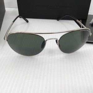 Porsche Design P 8606 -D ,Silver Aviator Frame Sunglasses, new with case